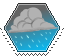 white raincloud hexagonal stamp